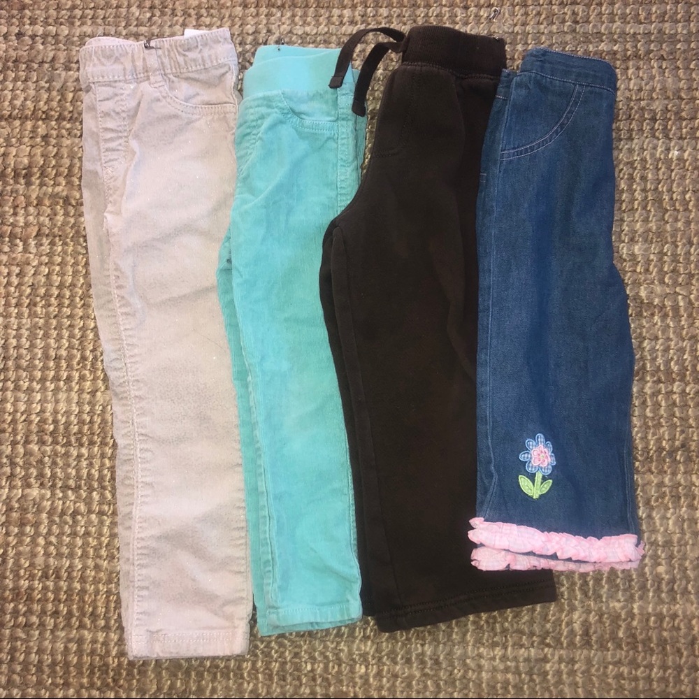 3T Girls skinny Pants denim capris Brown sweats